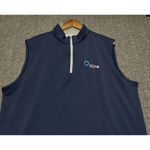 Peter Millar Other - Peter Millar Vest Mens Large Blue Golf Galway Stretch Loop Terry 1/4 Zip